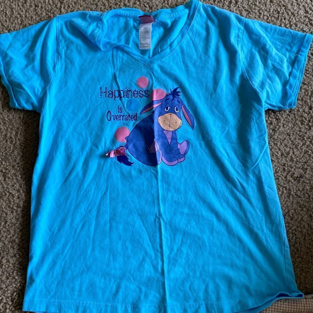 Vintage Eeyore Happiness is Overrated Tshirt